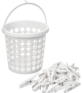 plast team wasknijpermandje SPRINGFIELD, rond, wit