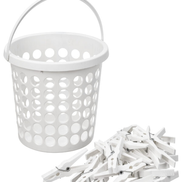 plast team wasknijpermandje SPRINGFIELD, rond, wit