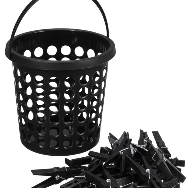 plast team wasknijpermandje SPRINGFIELD, rond, zwart