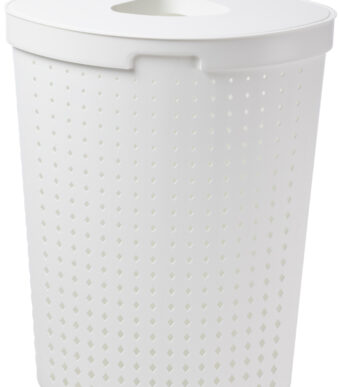 Wasmandverzamelaar Seoul, 62 liter, hoekig, wit