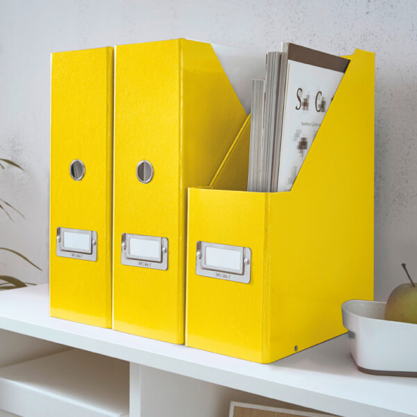 LEITZ tijdschriftencassette Click & Store WOW, A4, massief karton, geel