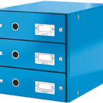 LEITZ schuifladenbox Click en Store WOW, 3 lades, blauw
