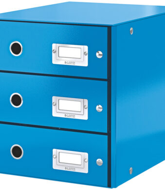 LEITZ schuifladenbox Click en Store WOW, 3 lades, blauw
