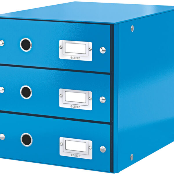 LEITZ schuifladenbox Click en Store WOW, 3 lades, blauw