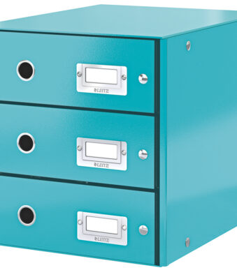 LEITZ schuifladenbox Click & Store WOW, 3 lades, ijsblauw