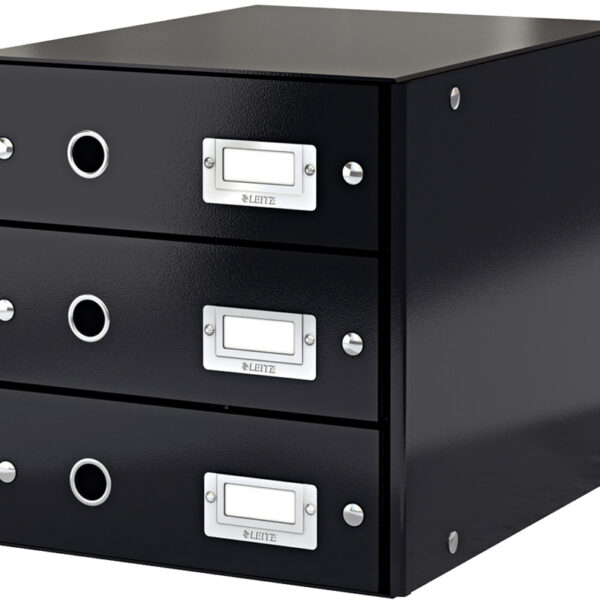 LEITZ schuifladenbox Click en Store WOW, 3 lades, zwart