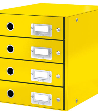 LEITZ schuifladenbox Click & Store WOW, 4 lades, geel