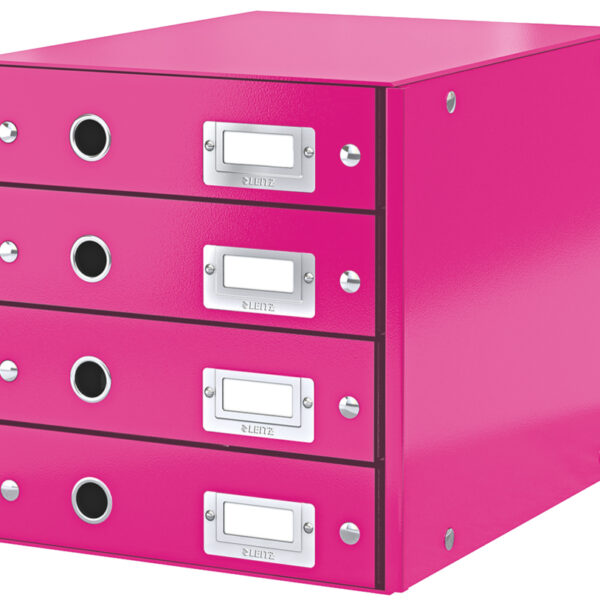 LEITZ schuifladenbox Click en Store WOW, 4 lades, roze