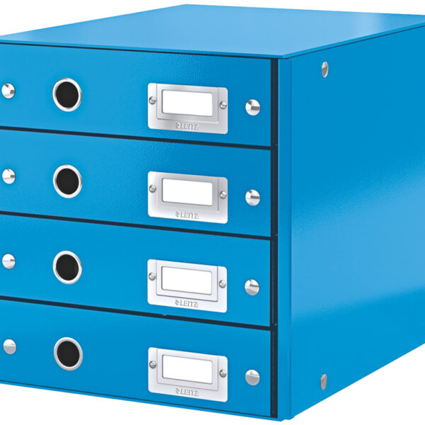LEITZ schuifladenbox Click en Store WOW, 4 lades, blauw