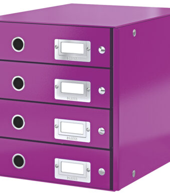 LEITZ schuifladenbox Click en Store WOW, 4 lades, violet