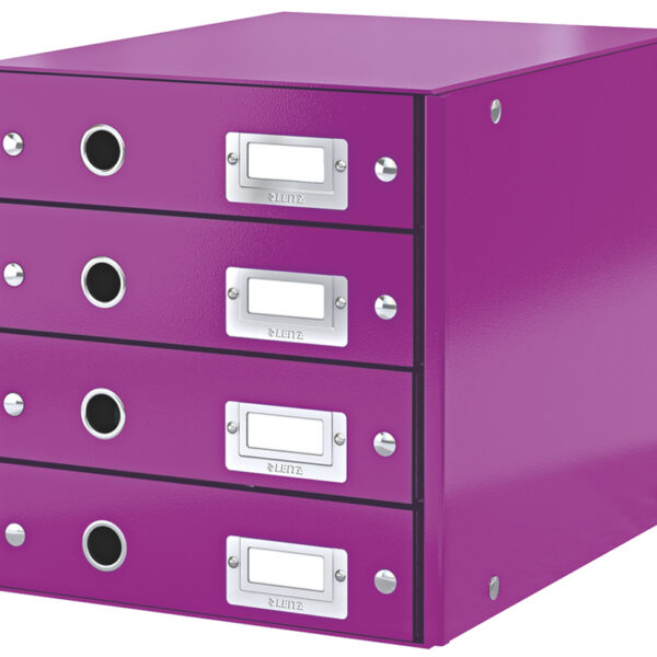 LEITZ schuifladenbox Click en Store WOW, 4 lades, violet
