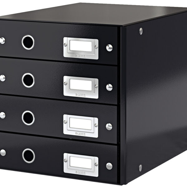 LEITZ schuifladenbox Click & Store WOW, 4-lades, zwart