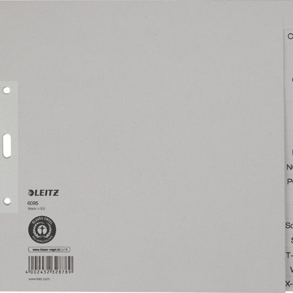 LEITZ kraftpapier-tabbladen, A-Z, A4, halve hoogte, 20-delig