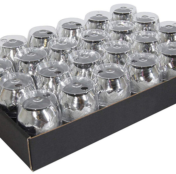 Clairefontaine krullint op eivormige bol, metallic, zilver