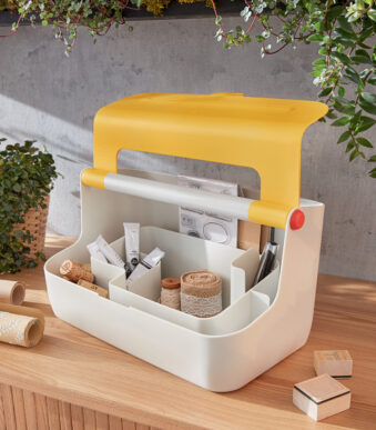 LEITZ draagbare opbergbox Cosy, lichtgrijs/geel