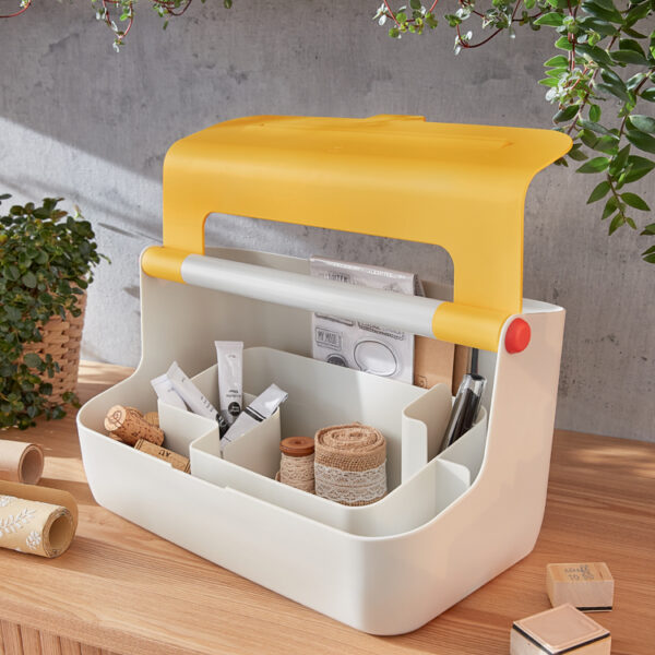 LEITZ draagbare opbergbox Cosy, lichtgrijs/geel