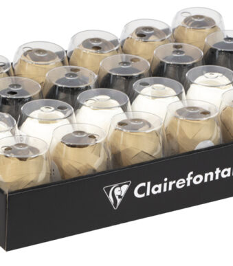 Clairefontaine krulling op eivormige bol, mat, kleuren assorti