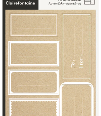 Clairefontaine rechthoekige kraft-stickers, wit