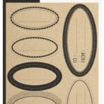 Clairefontaine ovale kraft-stickers, zwart