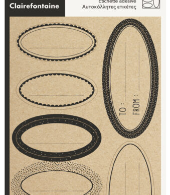 Clairefontaine ovale kraft-stickers, zwart