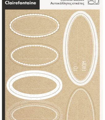 Clairefontaine Ovalen Kraftstickers, wit