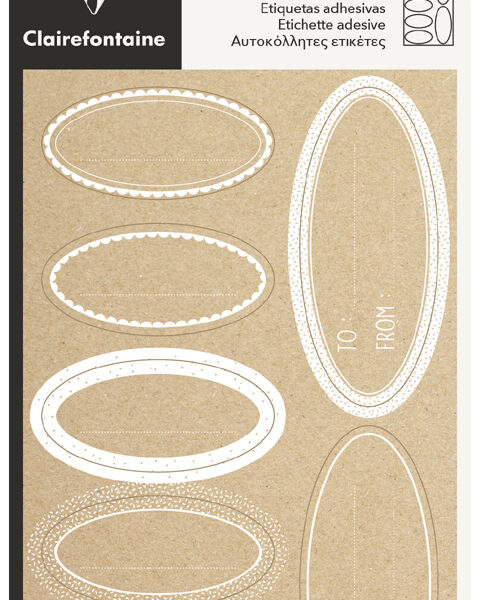 Clairefontaine Ovalen Kraftstickers, wit