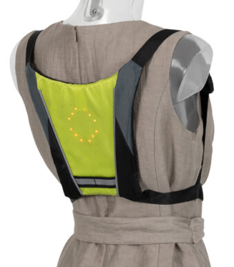 dufco sport fietsvest met LED signaal, lichtgroen/zwart