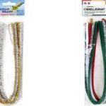 Chenille-draad, 8 x 500 mm, goud en zilver