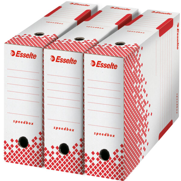 Esselte Archief-huls SPEEDBOX, DIN A4, wit/rood,(B)100 mm