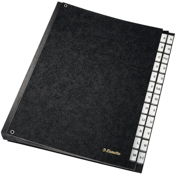 Esselte pultordner/sorteerordner, A4, A-Z, massief karton, zwart