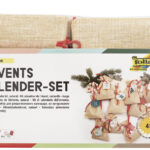 Jute kenmerkende adventskalender set, naturel