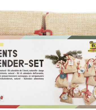 Jute kenmerkende adventskalender set, naturel