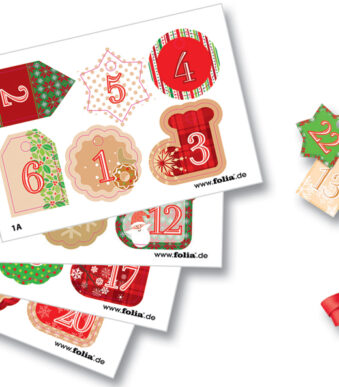 Jute kenmerkende adventskalender set, naturel