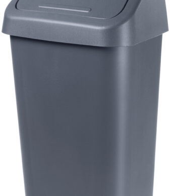 orthex afvalbak met swingdeksel, 10 liter, donkergrijs