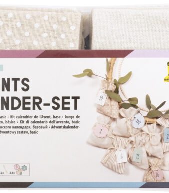 Adventskalender set basis, stofzak, 49-delig.