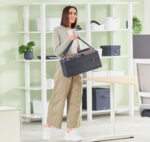 LEITZ opbergtas Hot Desking, van stof, fluweelgrijs