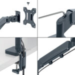 LEITZ monitorarm Ergo, armlengte: 453 mm, fluweelgrijs