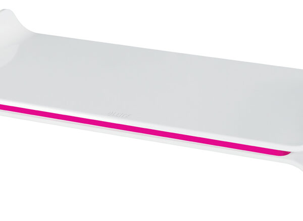 LEITZ monitorstandaard Ergo WOW, van kunststof, wit/roze