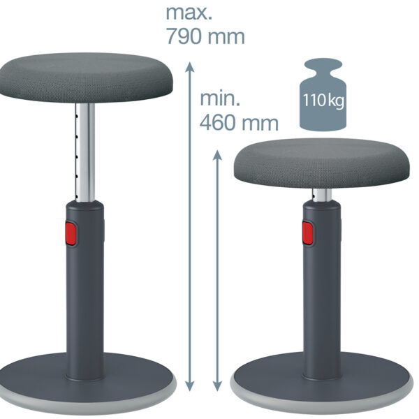 Leitz bureaustoel voor zitten en staan actieve ergonomie, grijs