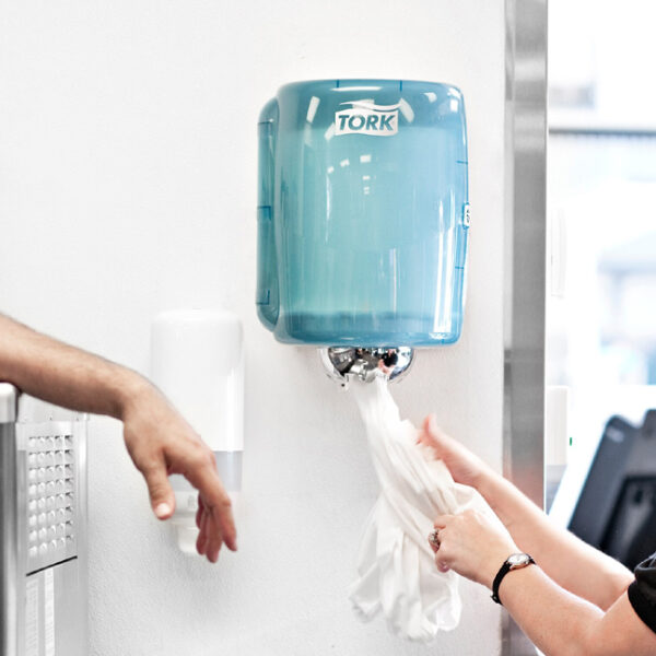 Tork afrolrek voor schoonmaakrollen, maximaal formaat, turquoiseblauw