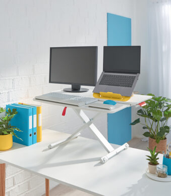 LEITZ zit-sta werkstation Ergo Cosy, uittrekbaar, lichtgrijs