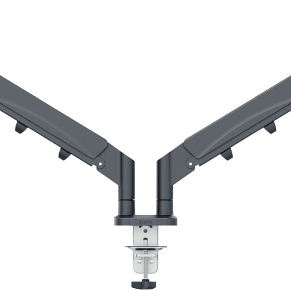 LEITZ dubbele monitorarm Ergo Dual, armlengte: 453 mm, fluweelgrijs
