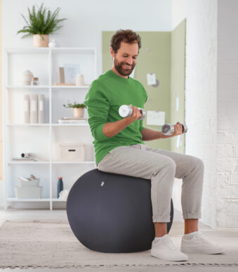 LEITZ zitbal Ergo Active, diameter: 650 mm, fluweelgrijs