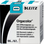 LEITZ letterruiter Orgacolor ´D´, op rol, blauw