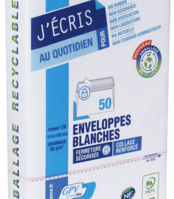 GPV enveloppen, C6, 114 x 162 mm, wit, zonder venster, 50 st.