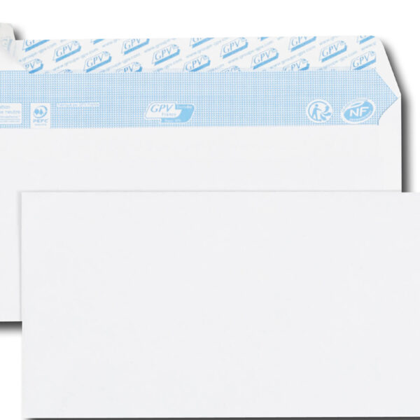 GPV enveloppen, DL, 110 x 220 mm, wit, zonder venster, 50 st.