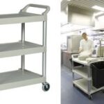 Rubbermaid draagwagen, 3 plateaus, platina