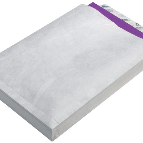 Tyvek envelop met zijvouw en blokbodem B4 , 25 x 4 x 35,3 cm, 55 g/m2, zonder venster, zelfklevend,
