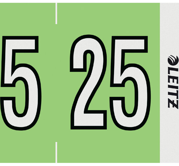 LEITZ jaaretiket Orgacolor '25', op stroken, groen