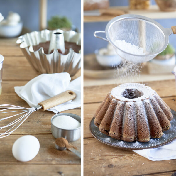 GastroMax tulband bakvorm, van blank metaal, 1,5 liter, zilver